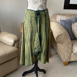 Wms. Prana Tie Dyed Green Skirt Medium